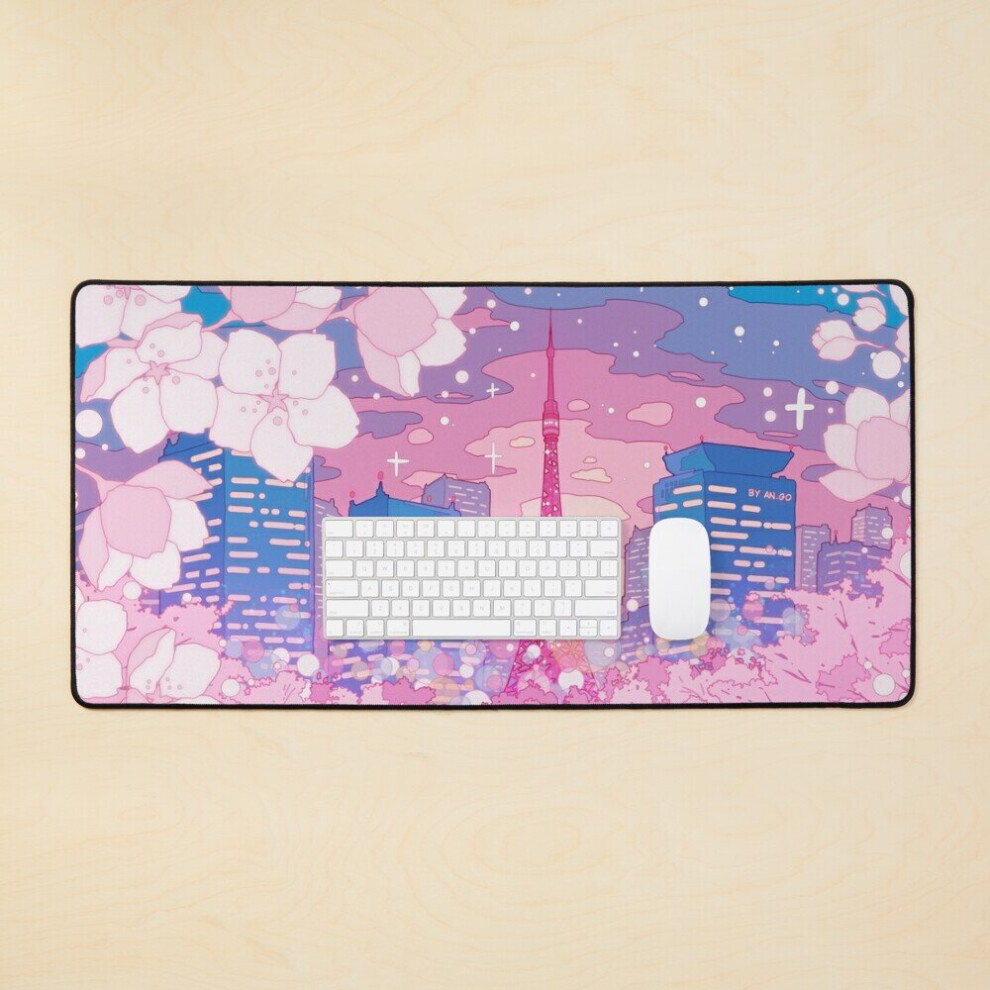 Desk Mat The Evening Tokyo Lake View Large Gaming Mouse Pad 35X16 Inch 7802738316254