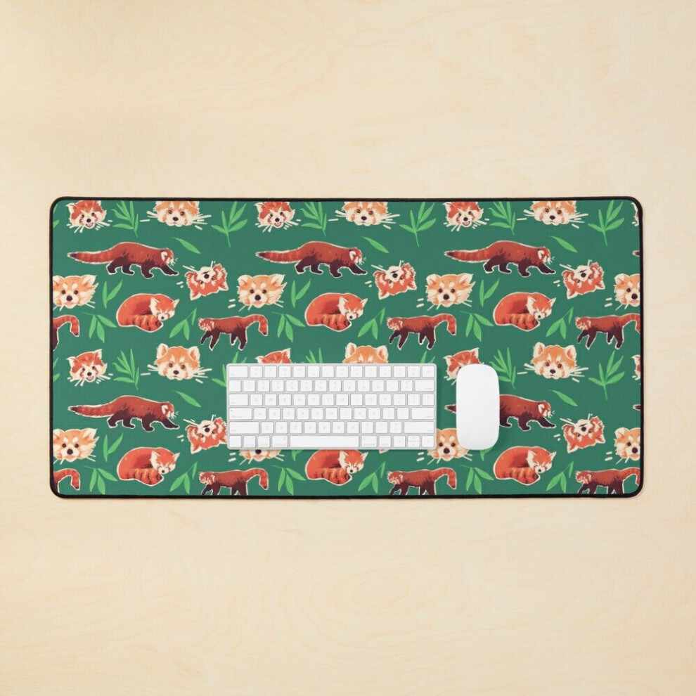 Desk Mat Pandas Large Gaming Mouse Pad 35X16 Inch Red 7802738406115