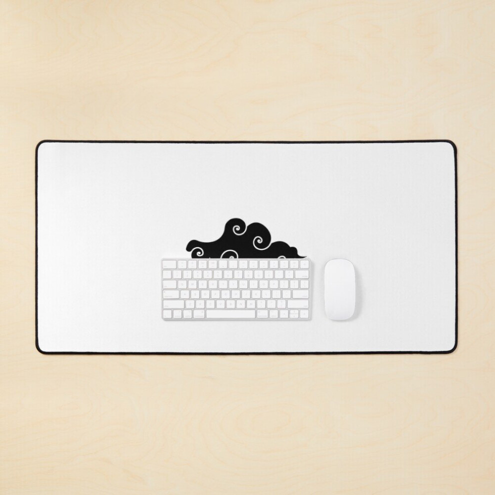 Desk Mat Minimalist And Mystic Cloud Japanese Anime Large Gaming Mouse Pad 35X16 Inch Black/White 7802738331257