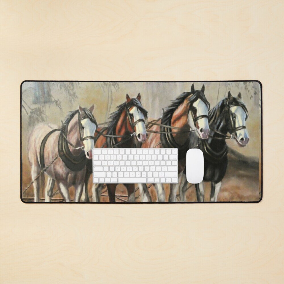 Desk Mat Clydesdale Horses Large Gaming Mouse Pad 35X16 Inch 7802738356373