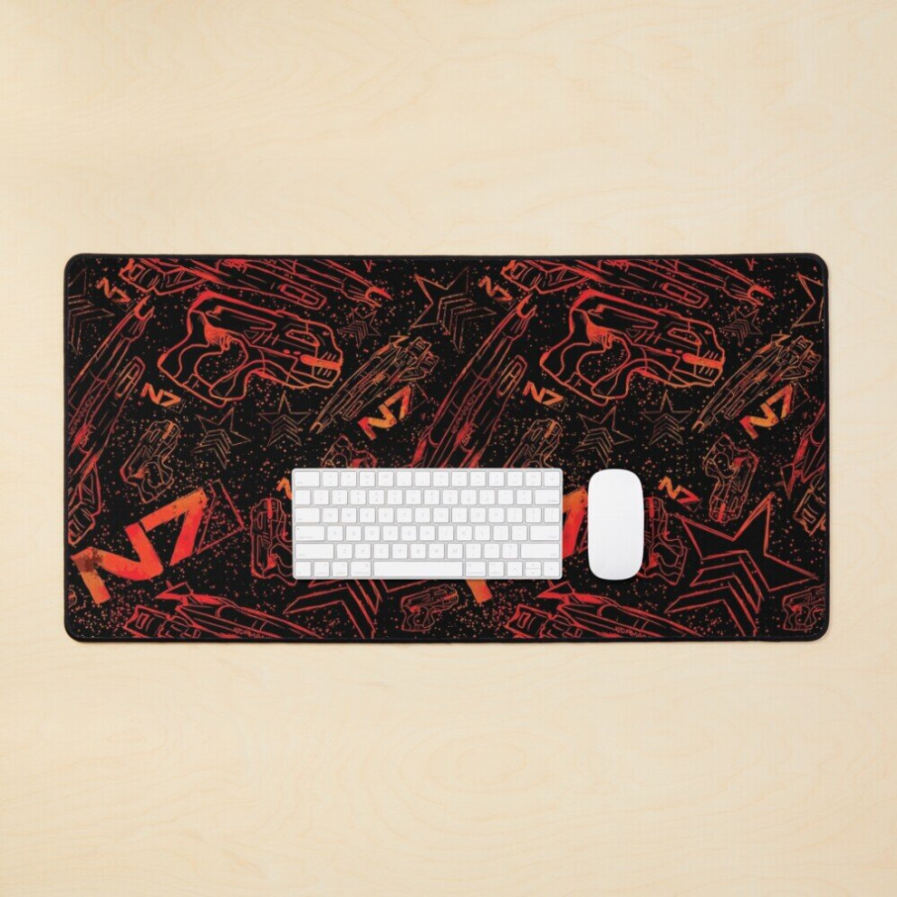 Desk Mat Renegade Shepard Pattern Effect Mass Gaming Gamer Sci-Fi Large Gaming Mouse Pad 35X16 Inch 7802738326642