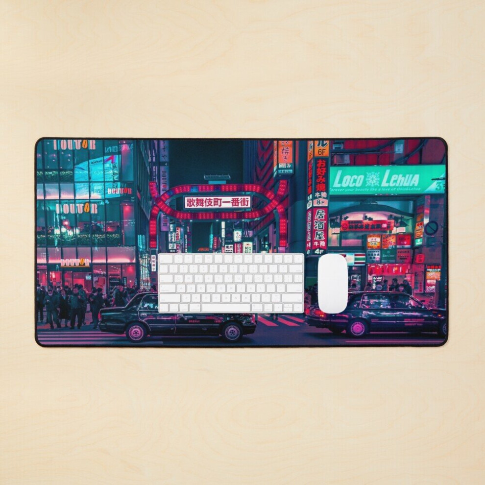 Desk Mat Cyberpunk Tokyo Street Large Gaming Mouse Pad 35X16 Inch 7802738319248