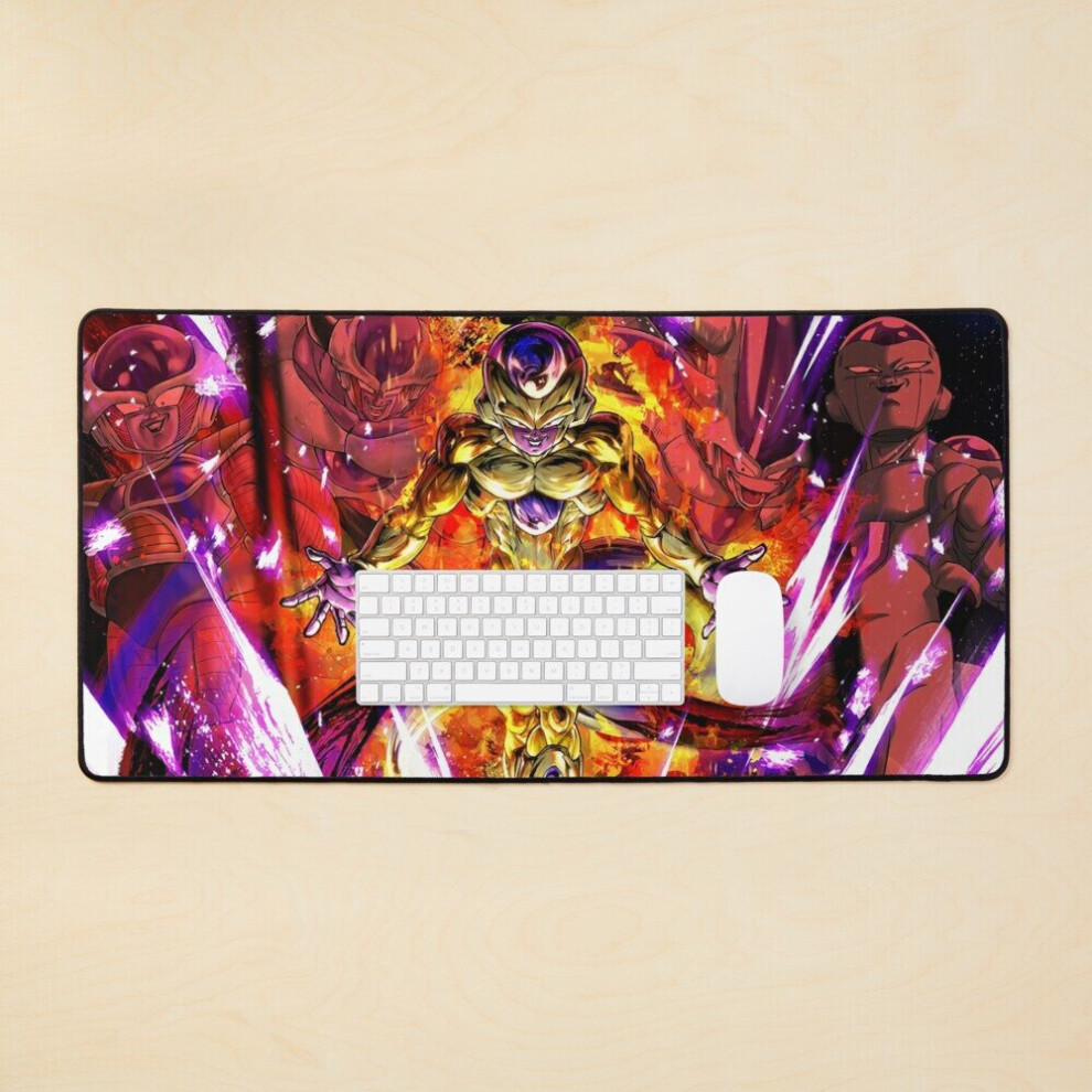 Desk Mat Frieza Large Gaming Mouse Pad 35X16 Inch Golden 7802738343687