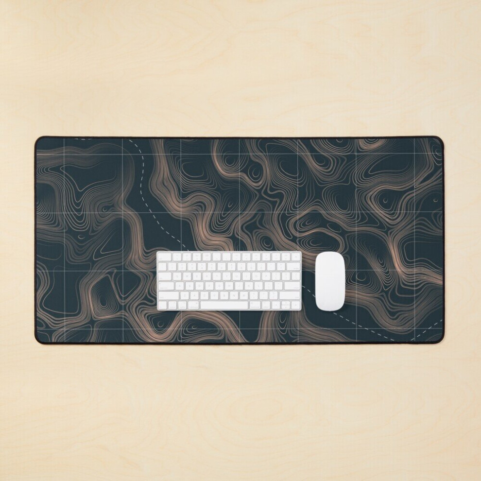 Desk Mat Topographic Terrain Mapping Large Gaming Mouse Pad 35X16 Inch 7802738349764