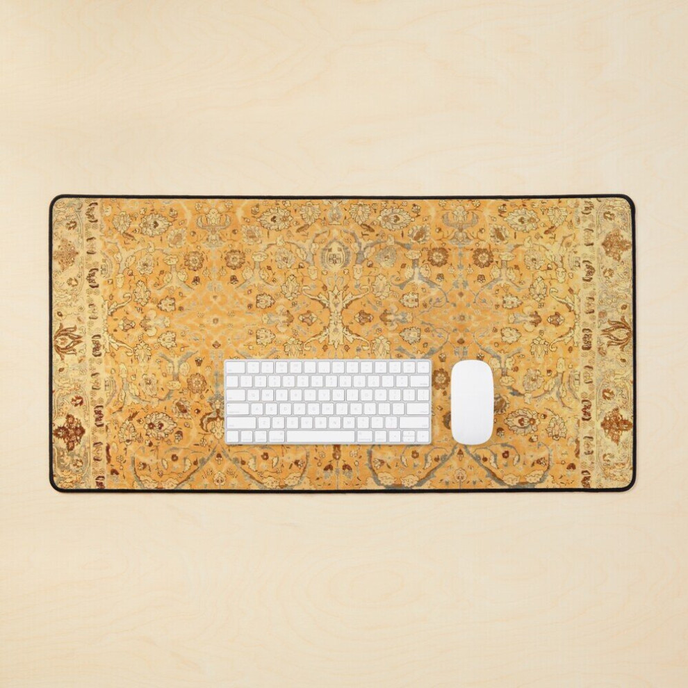 Desk Mat Antique Persian Khorassan Rug Print Large Gaming Mouse Pad 35X16 Inch 7802738353181