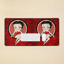 Desk Mat Betty boop collage red Dufflebag 2022 Sassy 2022, cute girl cartoon Large Gaming Mouse Pad 35x16 inch