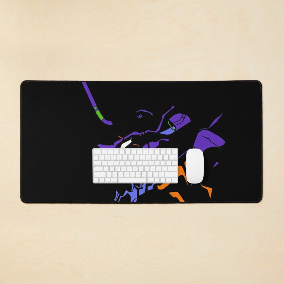 Desk Mat Neon Genesis Evangelion Unit 01 Minimalist Silhouette Large Gaming Mouse Pad 35X16 Inch 7802738383416