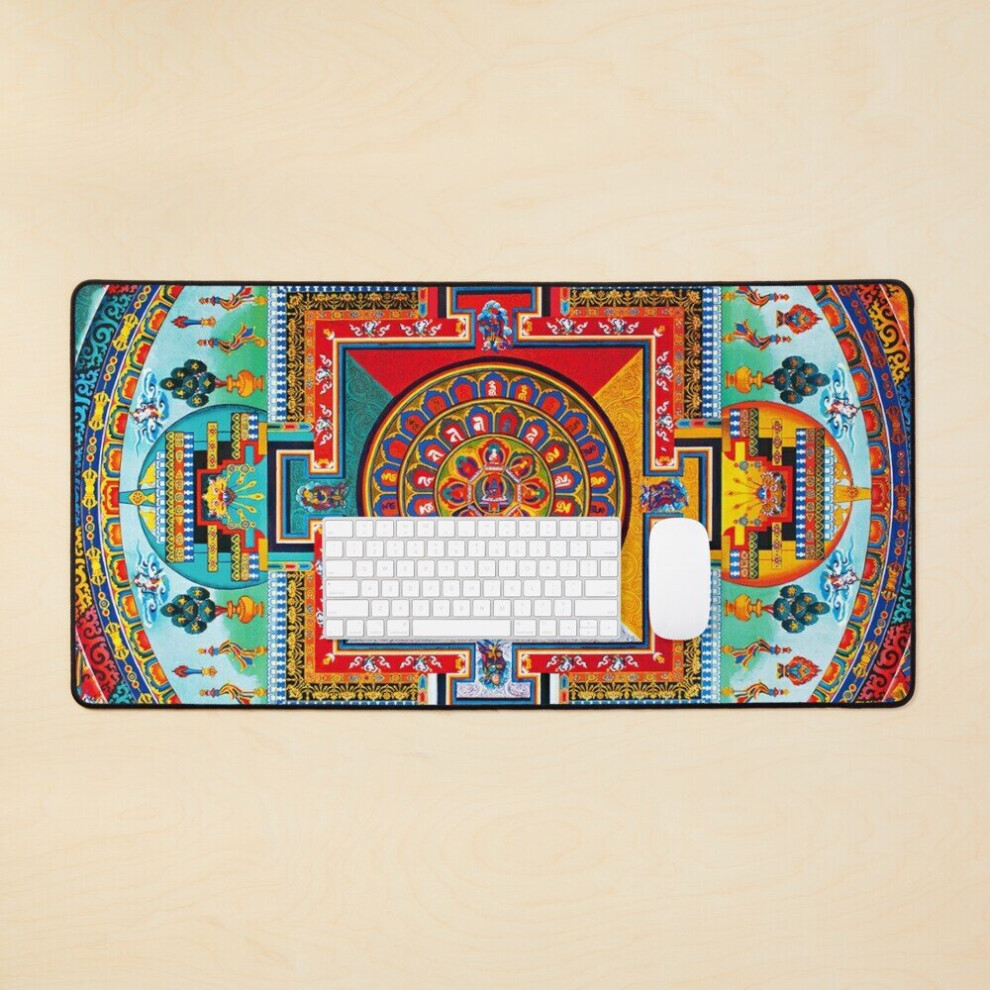 Desk Mat Buddhist Mandala 28 Large Gaming Mouse Pad 35X16 Inch 7802738409222