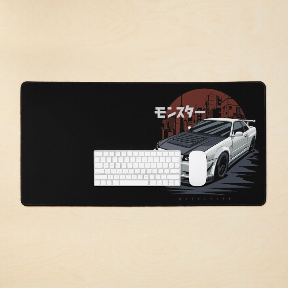 Desk Mat Monster. Skyline Gtr R34 Large Gaming Mouse Pad 35X16 Inch 7802738392920