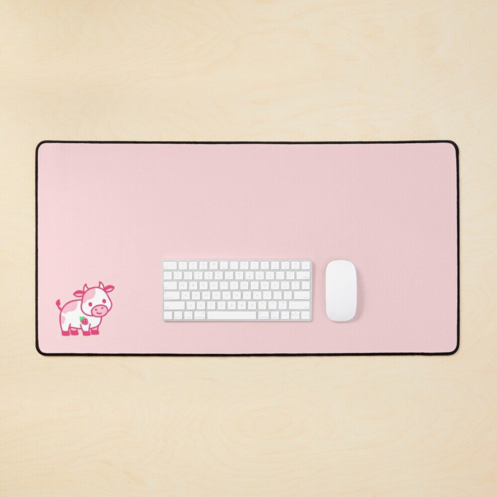 Desk Mat Strawberry Cow Large Gaming Mouse Pad 35X16 Inch 7802738403312