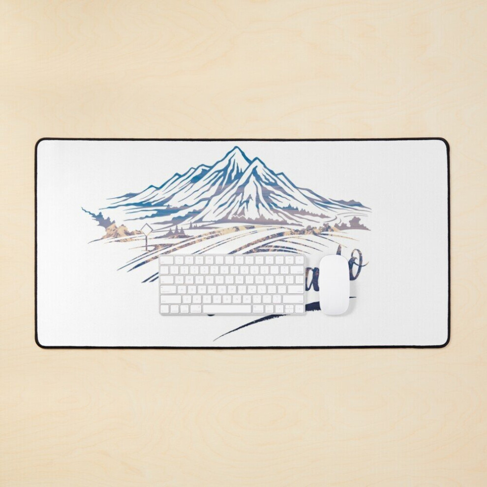 Desk Mat Colorado Mountain Road With Mountain Peaks Large Gaming Mouse Pad 35X16 Inch 7802738379969