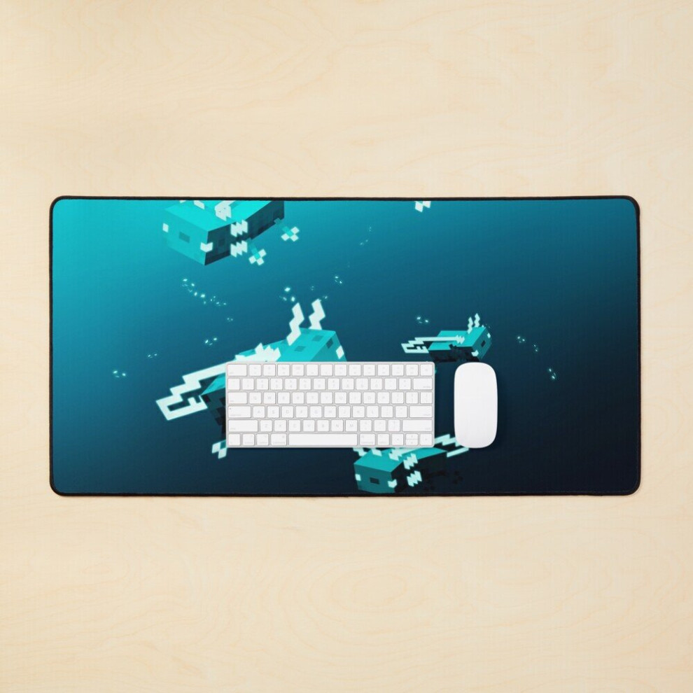 Desk Mat Glow Axolotl Large Gaming Mouse Pad 35X16 Inch 7802738338515