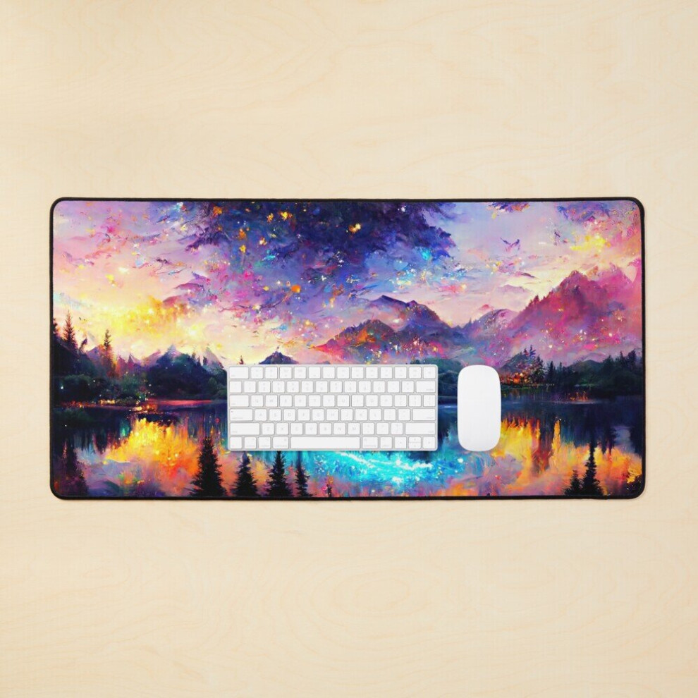Desk Mat Fae Realm Alpine Lake Large Gaming Mouse Pad 35X16 Inch 7802738390223