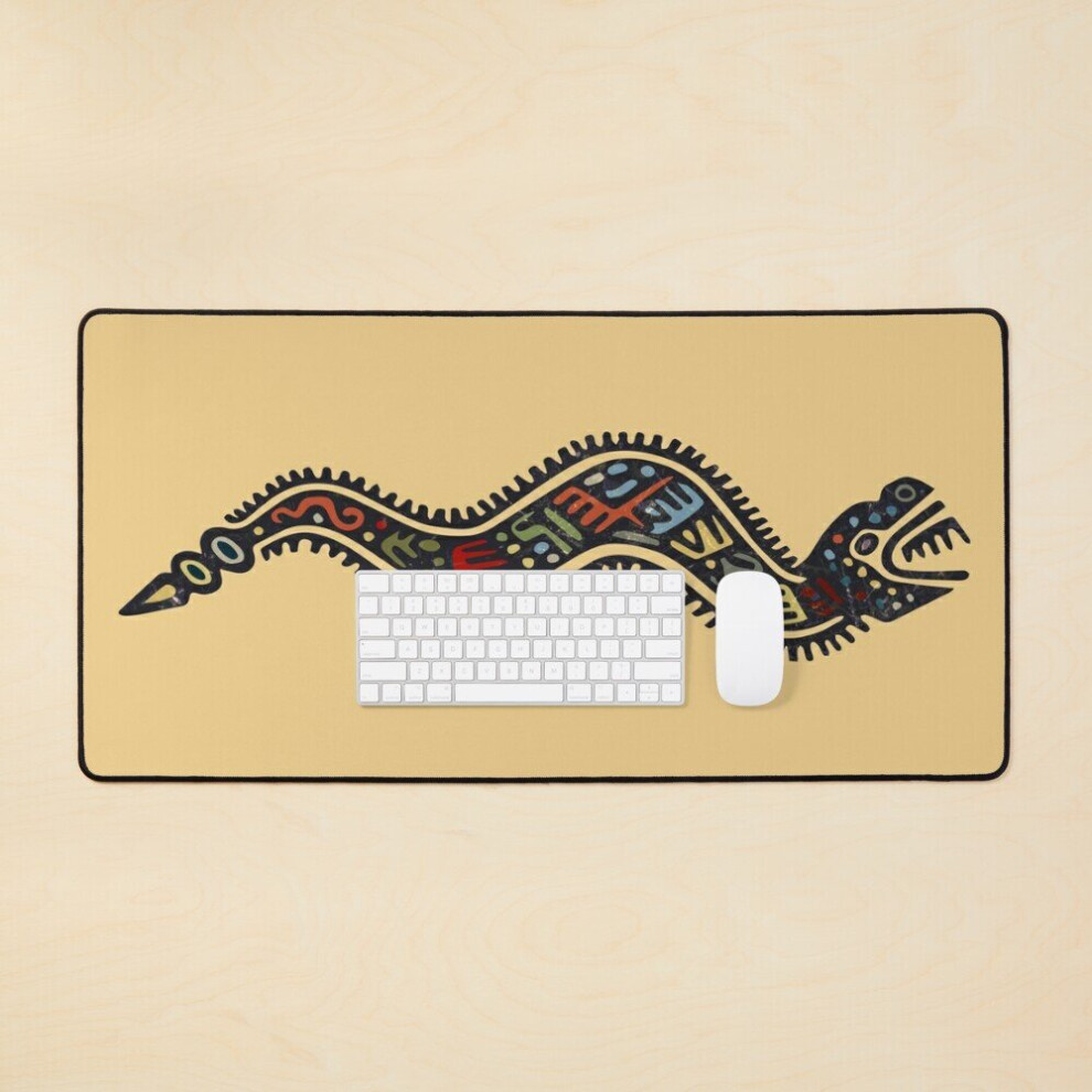 Desk Mat Maya Aztec Inca Empire Snake Drawing Large Gaming Mouse Pad 35X16 Inch 7802738391442
