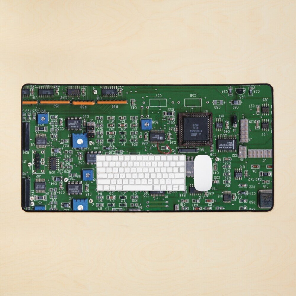 Desk Mat Electronic Circuit Board With Chips Large Gaming Mouse Pad 35X16 Inch 7802738358643