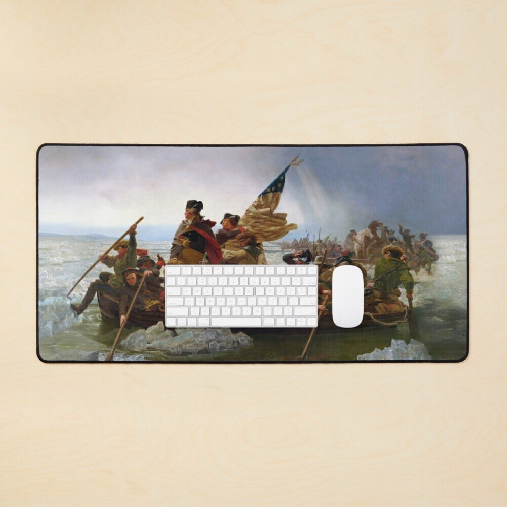Desk Mat George Washington Crossing Of The Delaware River Continental Army 1776 American Revolutionary War Large Gaming Mouse Pad 35X16 Inch 7802738365030