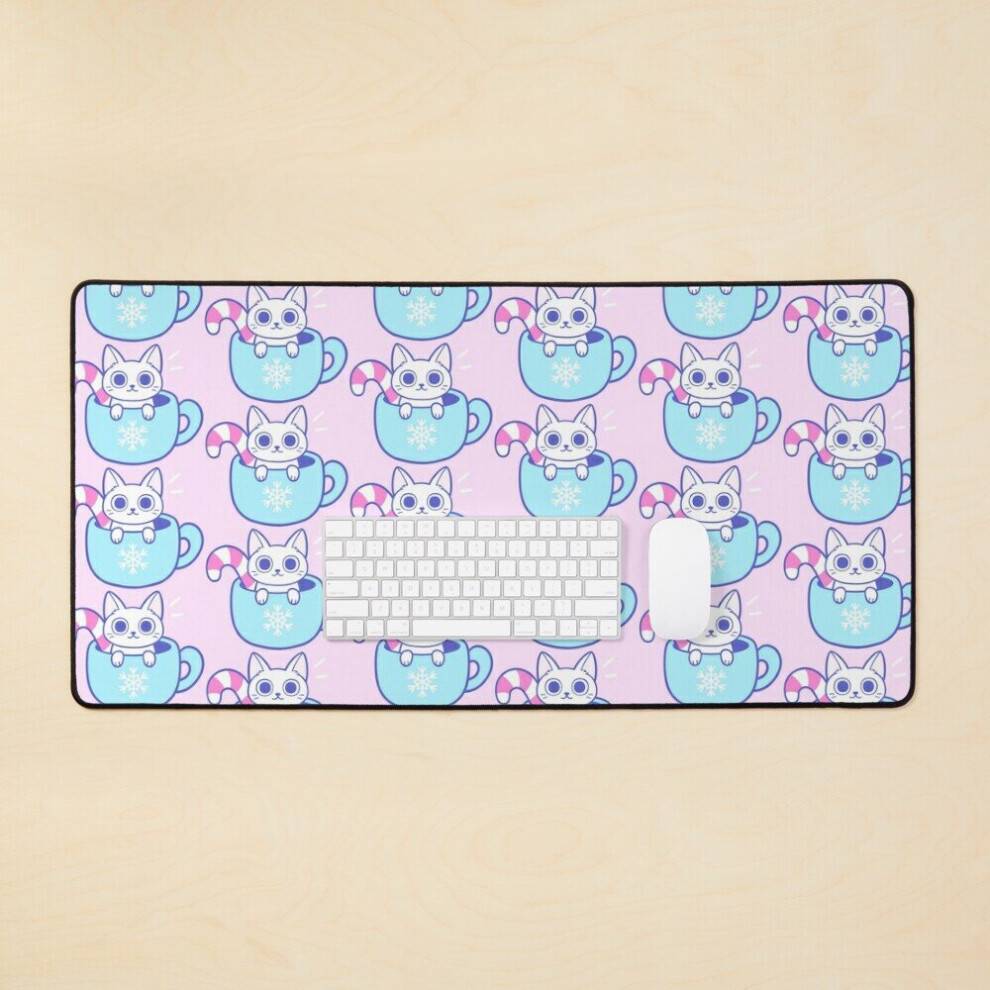 Desk Mat Winter Brew Kitty Nikury Large Gaming Mouse Pad 35X16 Inch 7802738366679