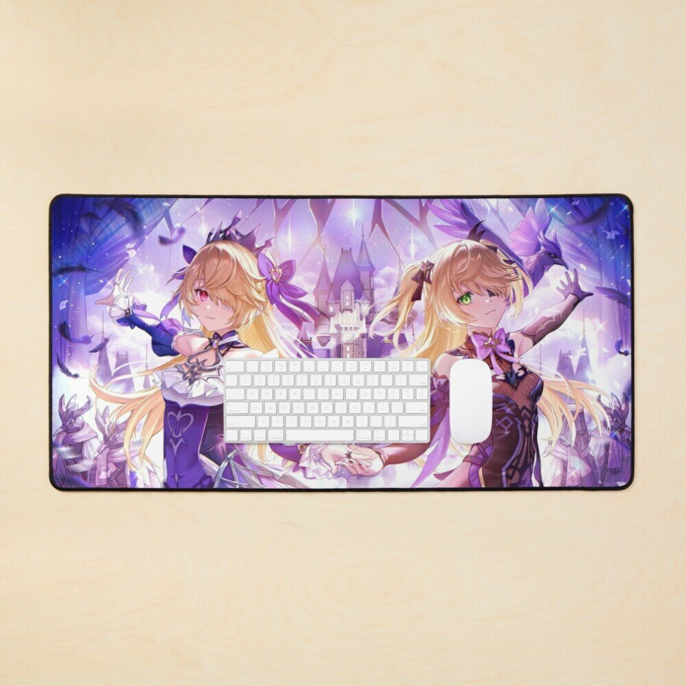 Desk Mat Cute Fischl Genshin Impact Large Gaming Mouse Pad 35X16 Inch 7802738310535
