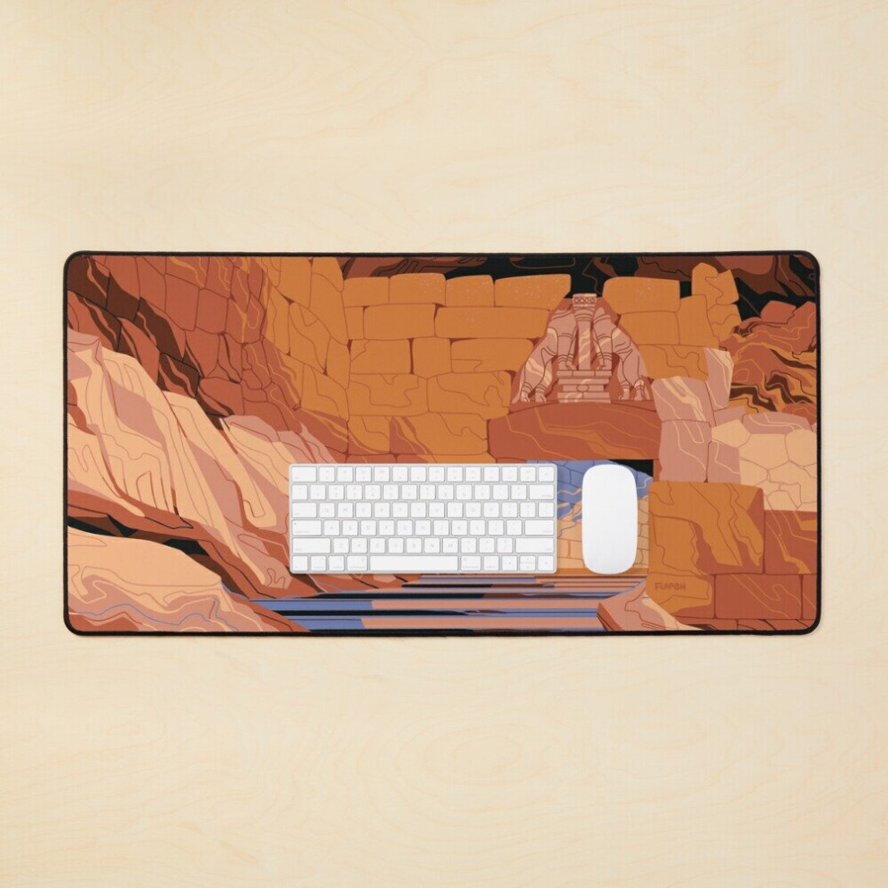 Desk Mat Mycenae Lion Gate Large Gaming Mouse Pad 35X16 Inch 7802738326741