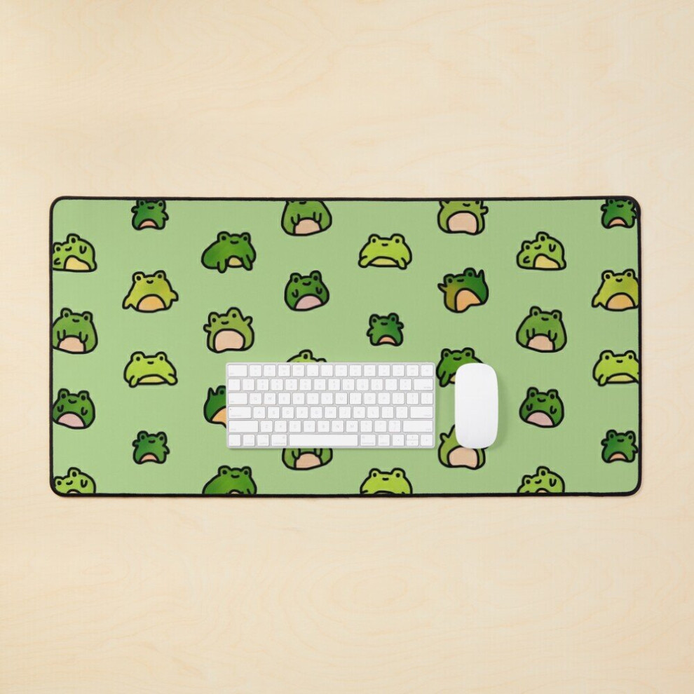 Desk Mat Frogs Doodle Large Gaming Mouse Pad 35X16 Inch 7802738321746