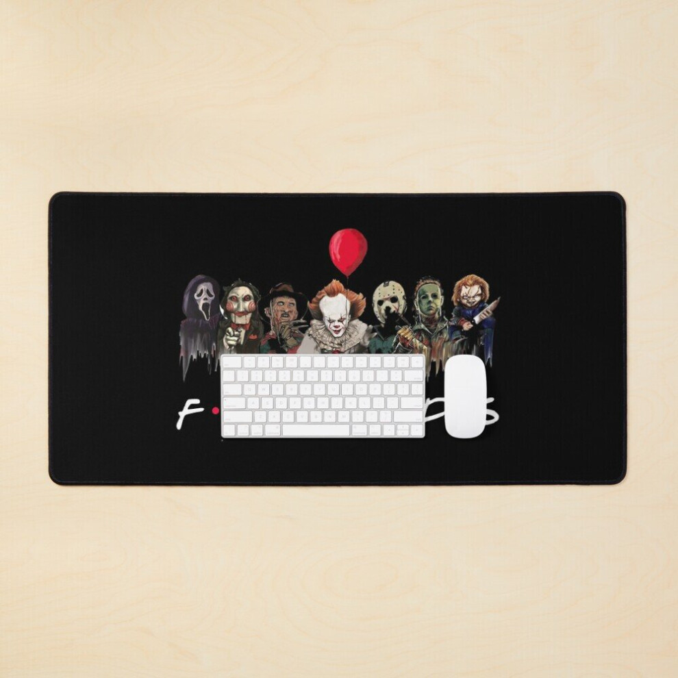 Desk Mat Halloween Horror Movie Killers - Scary Friends Squad Large Gaming Mouse Pad 35X16 Inch 7802738358230