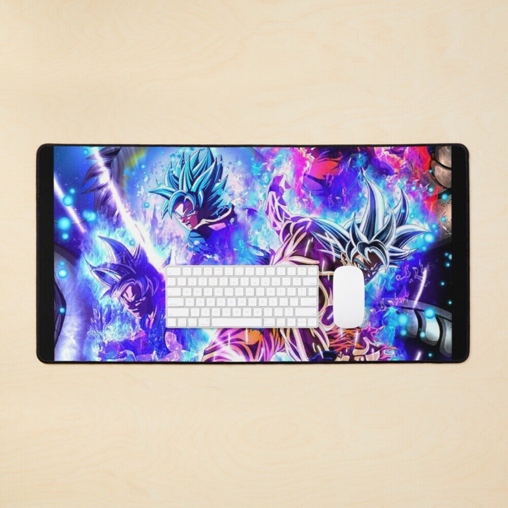 Desk Mat Goku And Big Dragon Large Gaming Mouse Pad 35X16 Inch 7802738382846