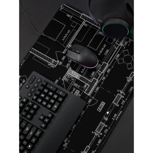 Desk Mat Detailed architectural private house floor plan, apartment