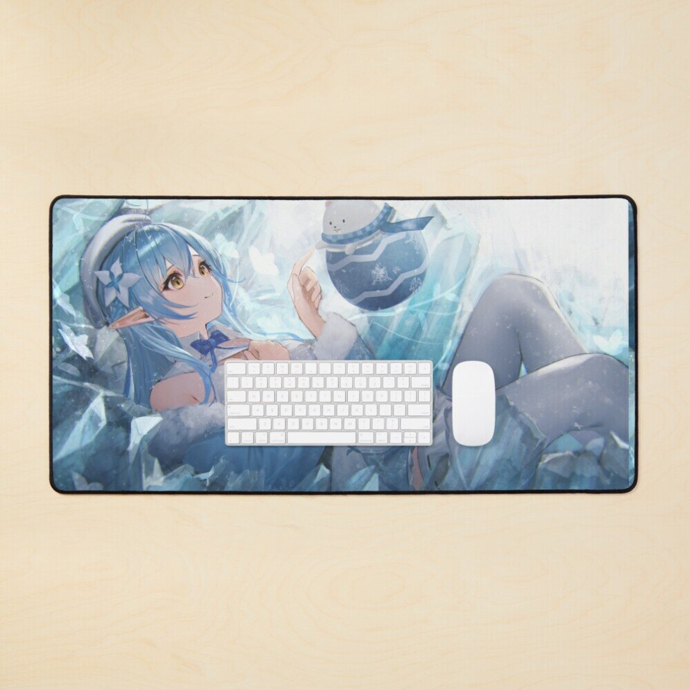 Desk Mat Yukihana Lamy - Vtuber Large Gaming Mouse Pad 35X16 Inch 7802738319187