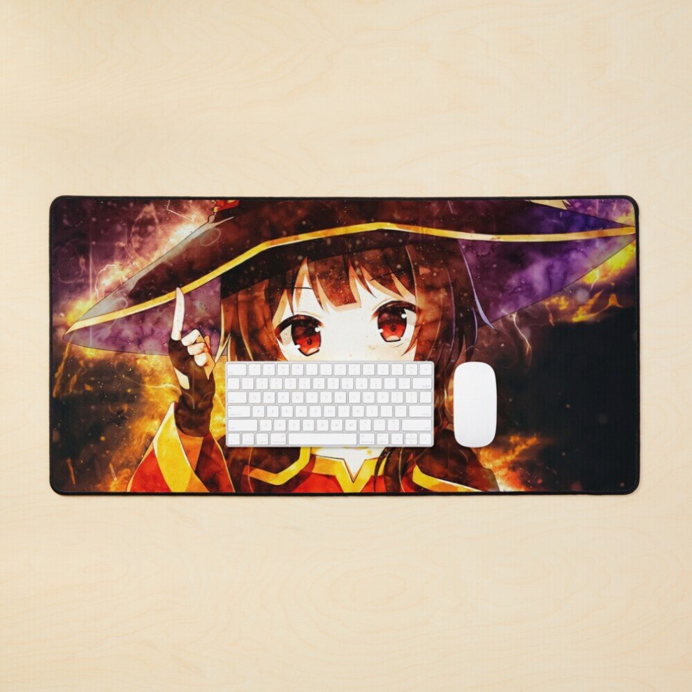 Desk Mat Megumin Konosuba Fanart Large Gaming Mouse Pad 35X16 Inch 7802738329292