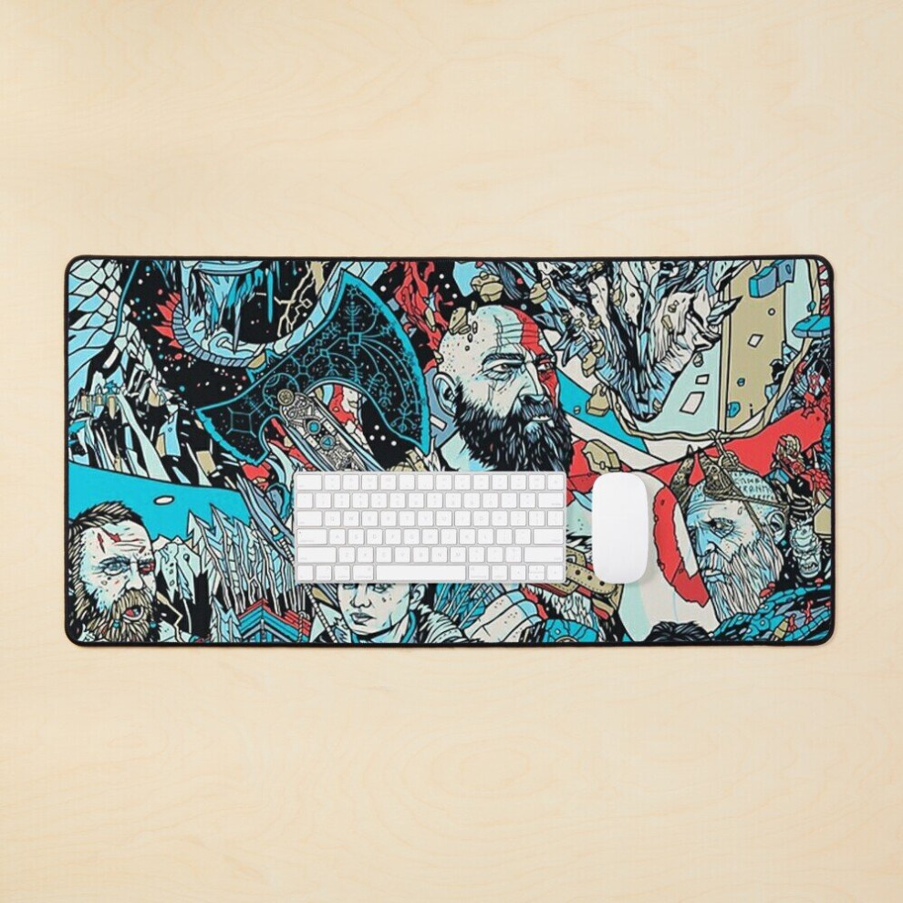 Desk Mat God Of War Large Gaming Mouse Pad 35X16 Inch 7802738349542