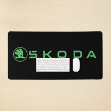 Desk Mat Skoda Green Car Large Gaming Mouse Pad 35x16 inch
