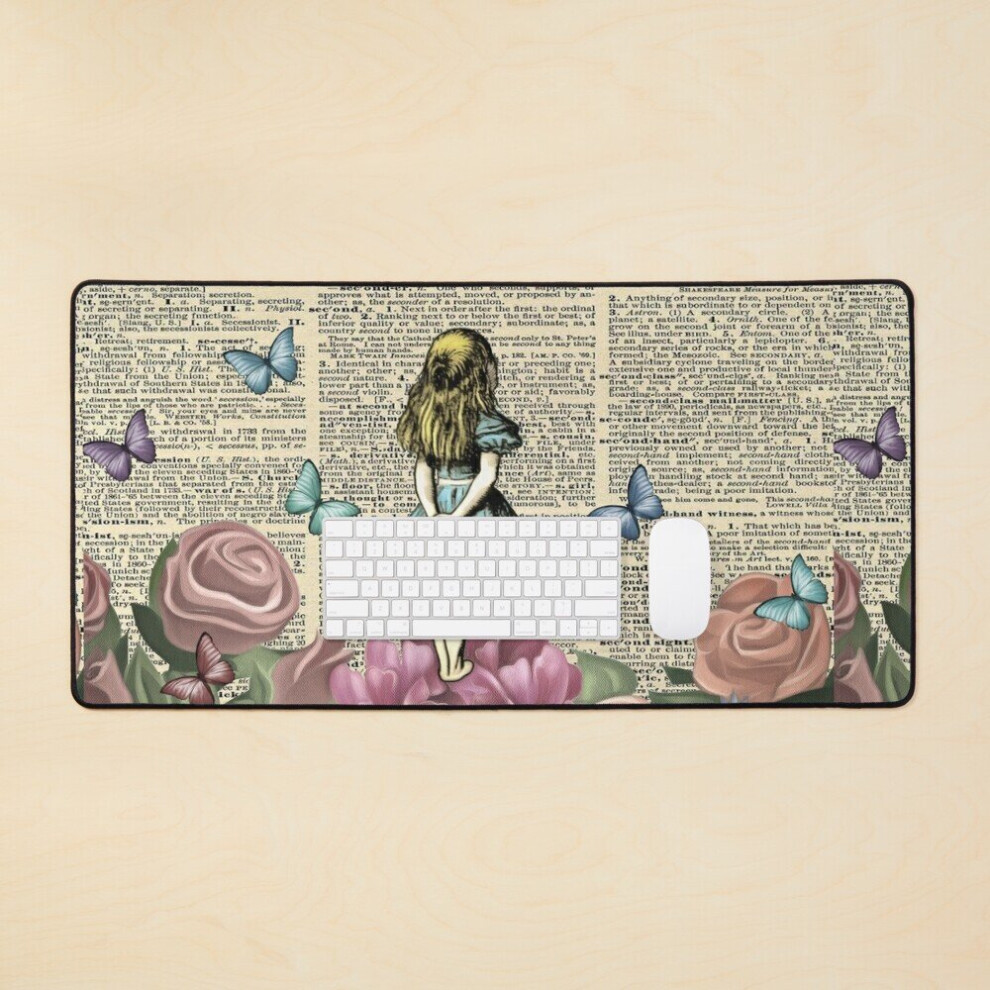 Desk Mat Alice In Wonderland - Wonderland Garden Large Gaming Mouse Pad 35X16 Inch 7802738337761