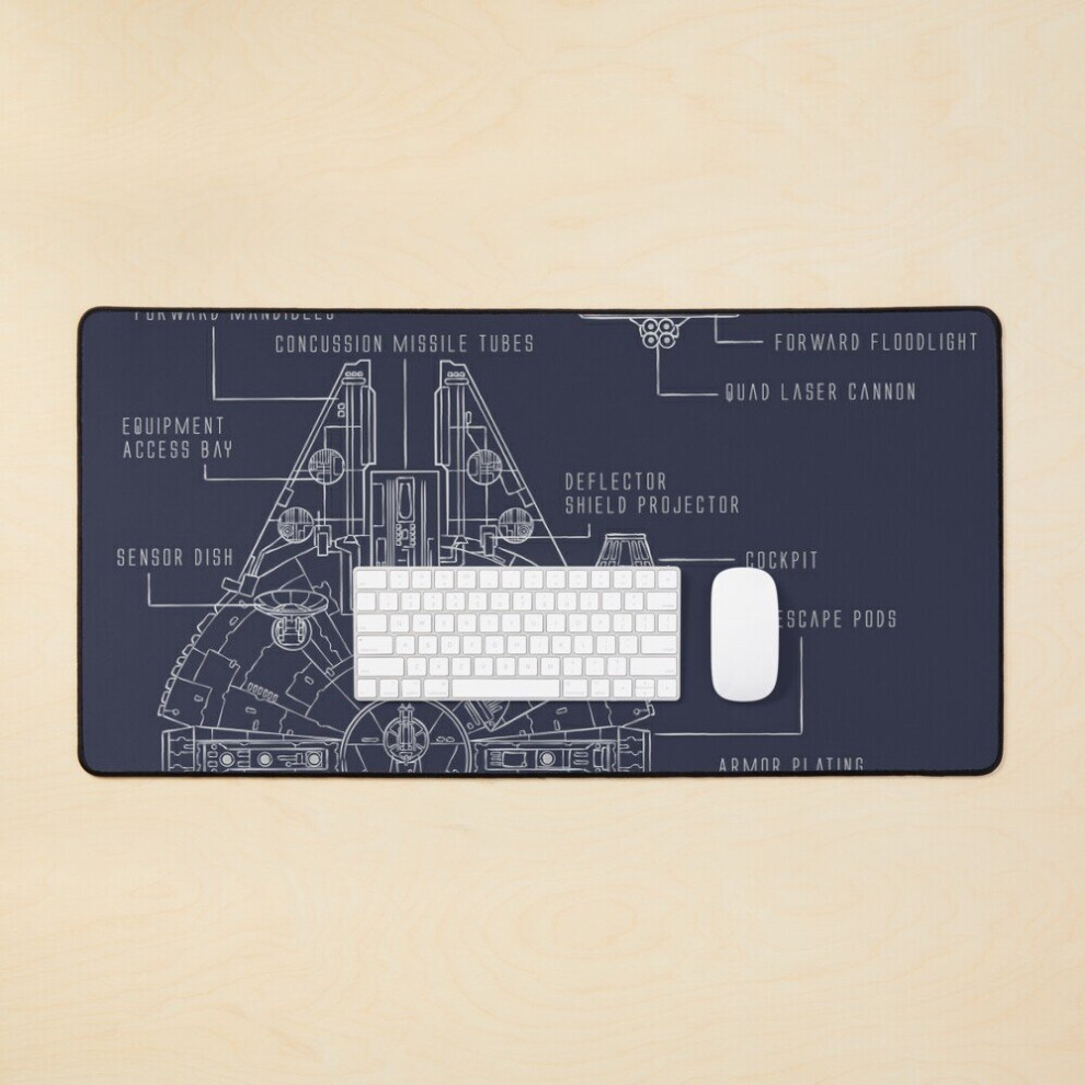 Desk Mat Ship Schematics Large Gaming Mouse Pad 35X16 Inch 7802738314137