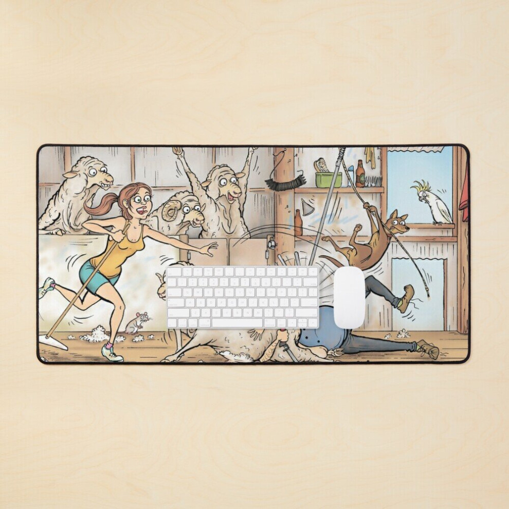 Desk Mat Shearing The Rams Large Gaming Mouse Pad 35X16 Inch 7802738369731