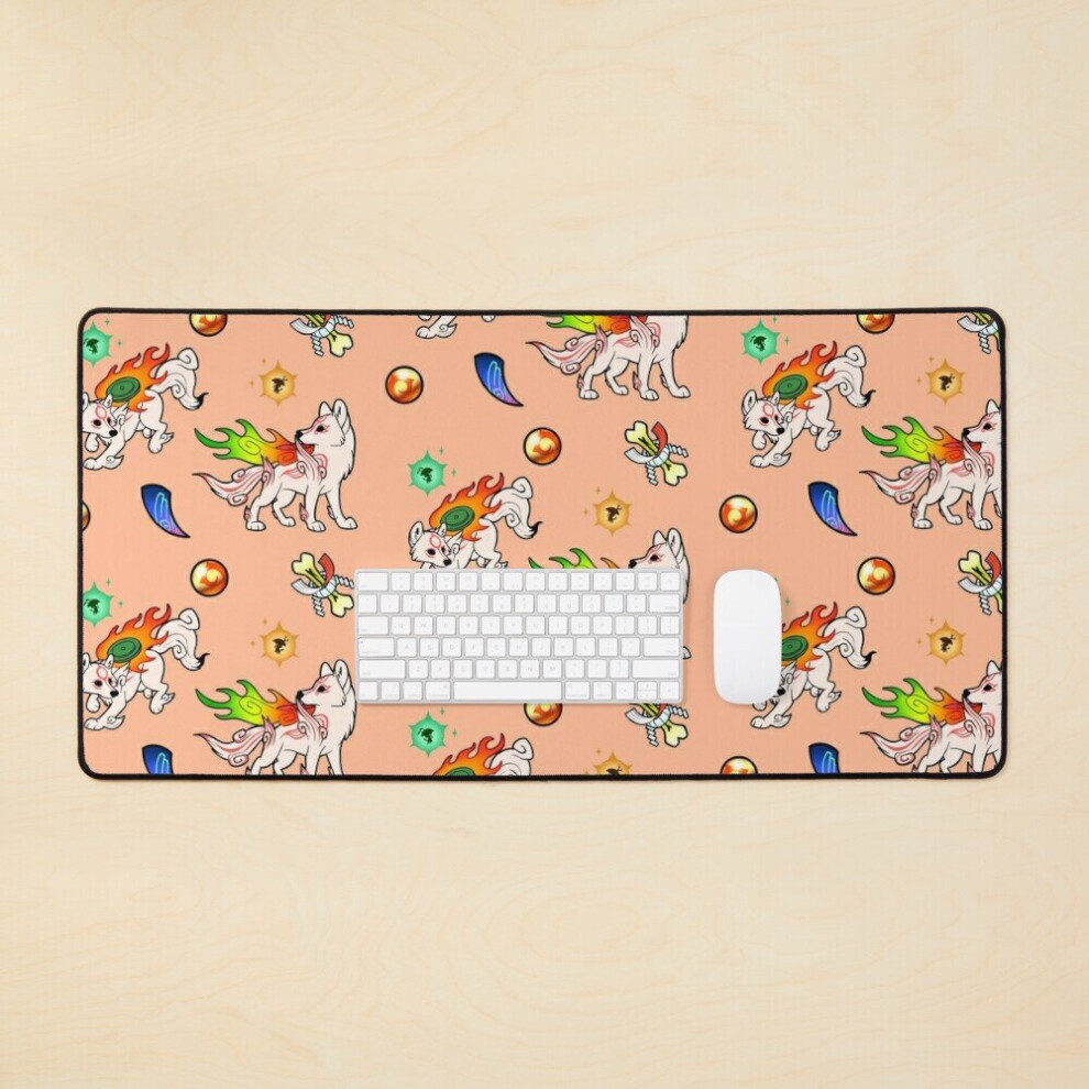 Desk Mat Okami Pattern Large Gaming Mouse Pad 35X16 Inch 7802738392197