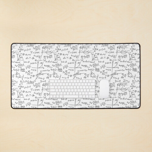 Desk Mat Repeatable seamless math pattern Large Gaming Mouse Pad 35x16 inch
