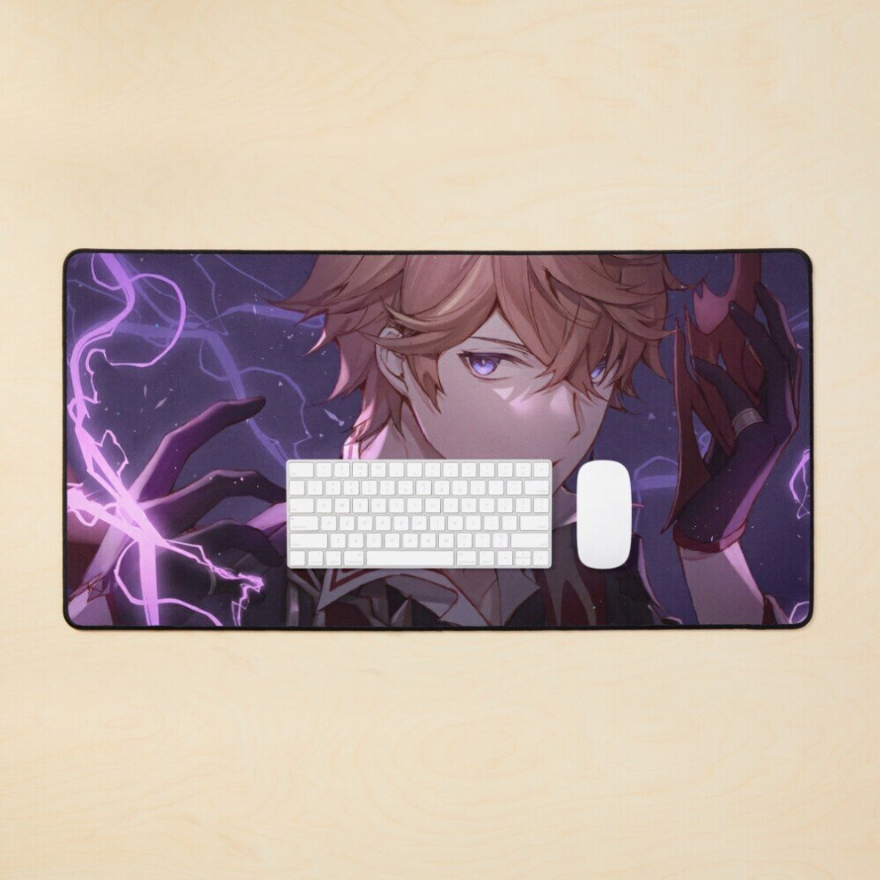 Desk Mat Cool Childe Tartaglia Genshin Impact Large Gaming Mouse Pad 35X16 Inch 7802738340709