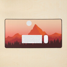 Desk Mat Orange Mountain Scene Large Gaming Mouse Pad 35x16 inch