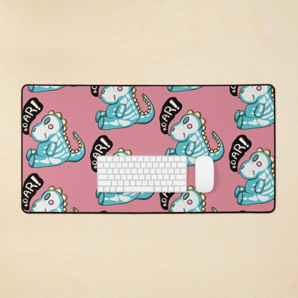 Desk Mat Cute Dinosaur Skeleton Large Gaming Mouse Pad 35X16 Inch 7802738388800