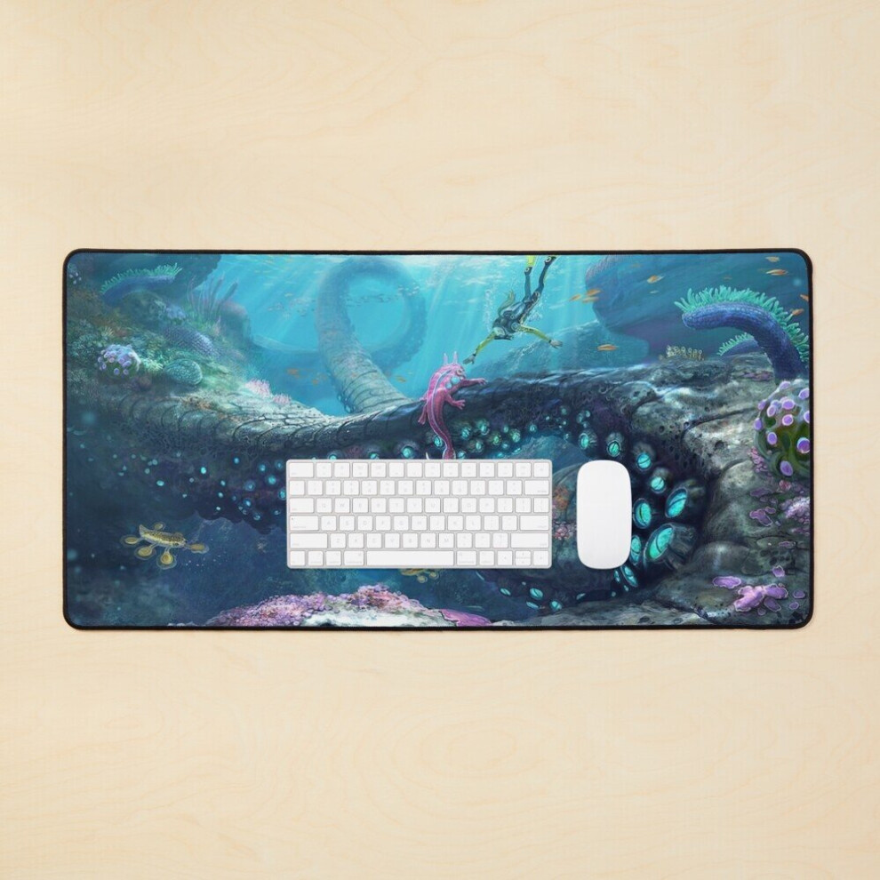 Desk Mat Subnautica Video Game Artwork Large Gaming Mouse Pad 35X16 Inch 7802738383379