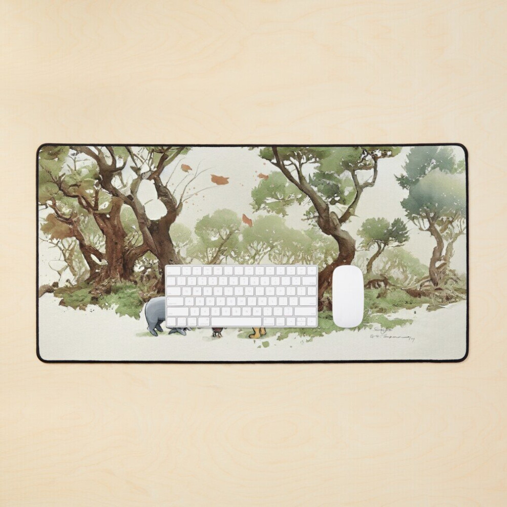 Desk Mat Pooh And Piglet Looking For Eeyore's Tail Again. Large Gaming Mouse Pad 35X16 Inch 7802738377859