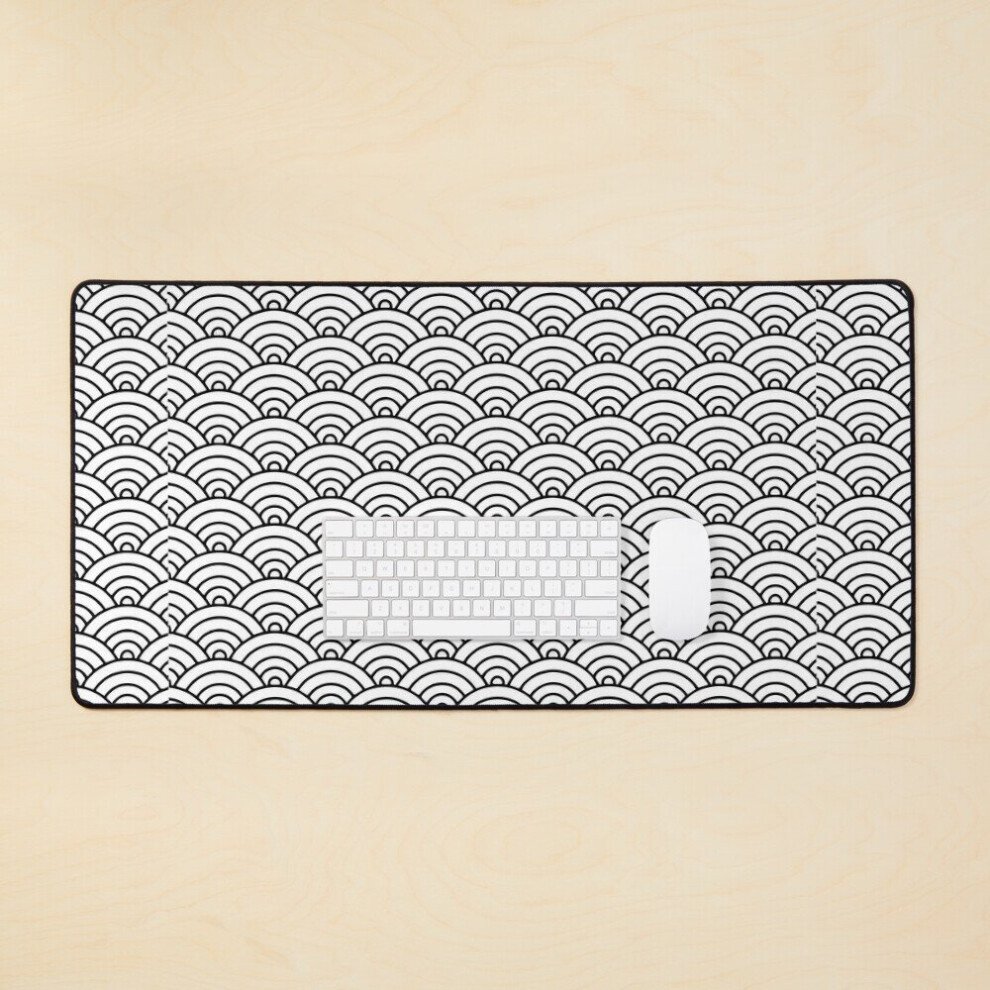 Desk Mat Seigaiha Japanese Wave Large Gaming Mouse Pad 35X16 Inch 7802738404807