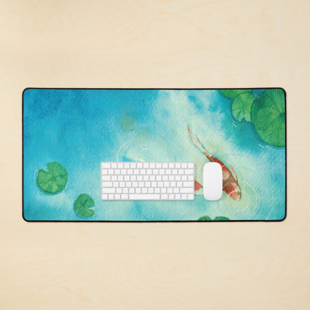 Desk Mat Koi Fish Large Gaming Mouse Pad 35X16 Inch 7802738379709