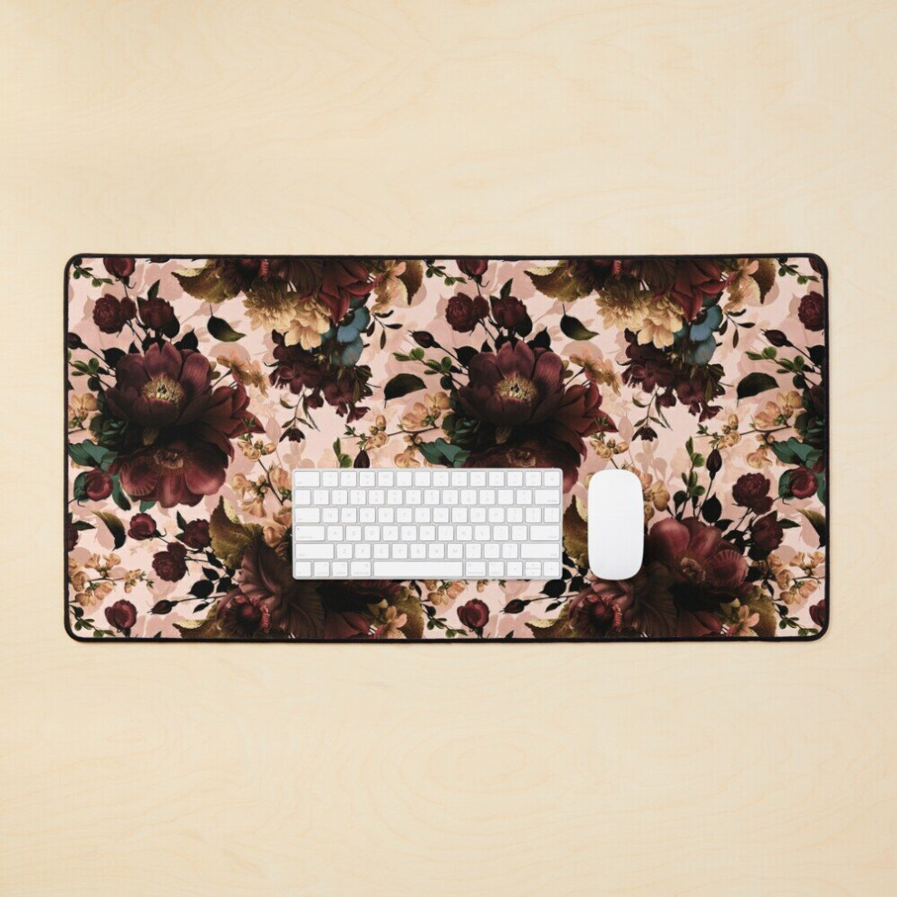 Desk Mat Moody Florals - Mystic Night 11 Large Gaming Mouse Pad 35X16 Inch 7802738393019