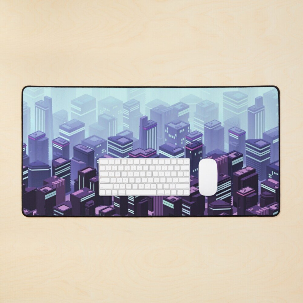 Desk Mat Neon Cityscape - Sakura Large Gaming Mouse Pad 35X16 Inch 7802738334357