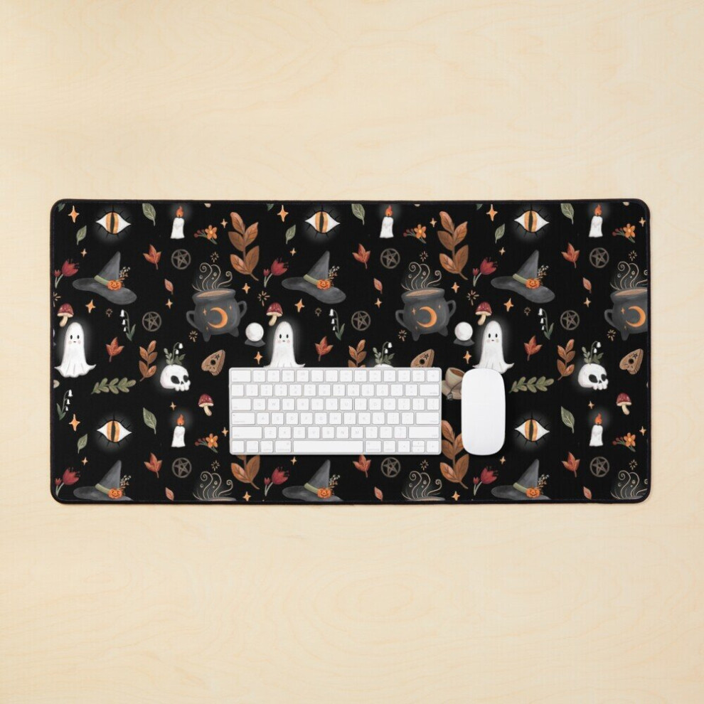 Desk Mat Seance Night Halloween Witch Large Gaming Mouse Pad 35X16 Inch 7802738350548