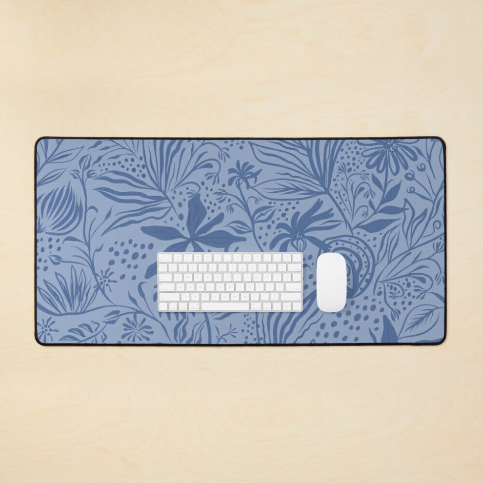Desk Mat The Wild Floral Print - Large Gaming Mouse Pad 35X16 Inch Blue 7802738341898