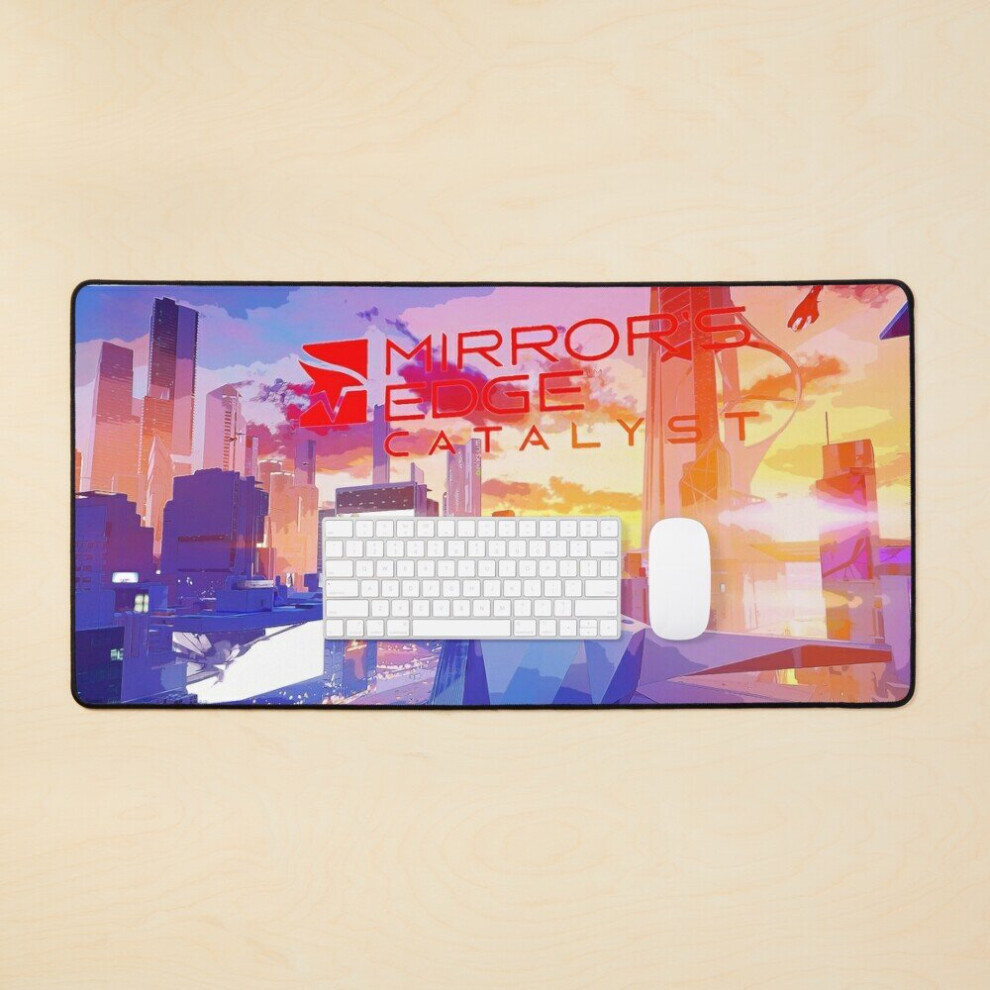 Desk Mat Mirror's Edge Catalyst Watercolor Large Gaming Mouse Pad 35X16 Inch 7802738326802