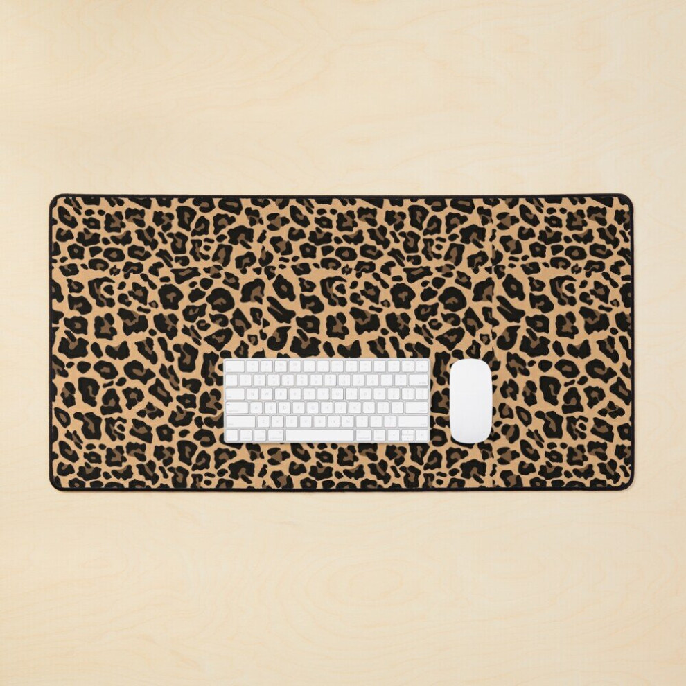 Desk Mat Leopard Skin Print Large Gaming Mouse Pad 35X16 Inch 7802738356786
