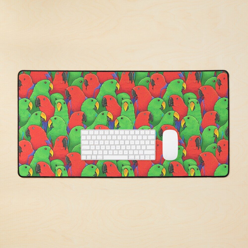 Desk Mat Male And Female Eclectus Parrots Large Gaming Mouse Pad 35X16 Inch 7802738384444